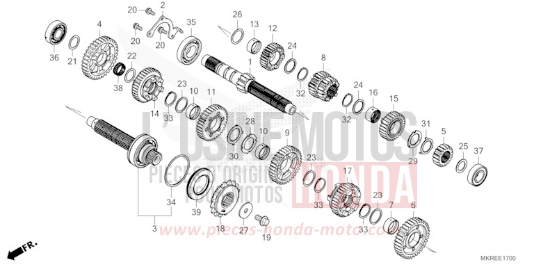GETRIEBE von CBR1000RR "Fireblade" GRAND PRIX RED (R380) von 2024